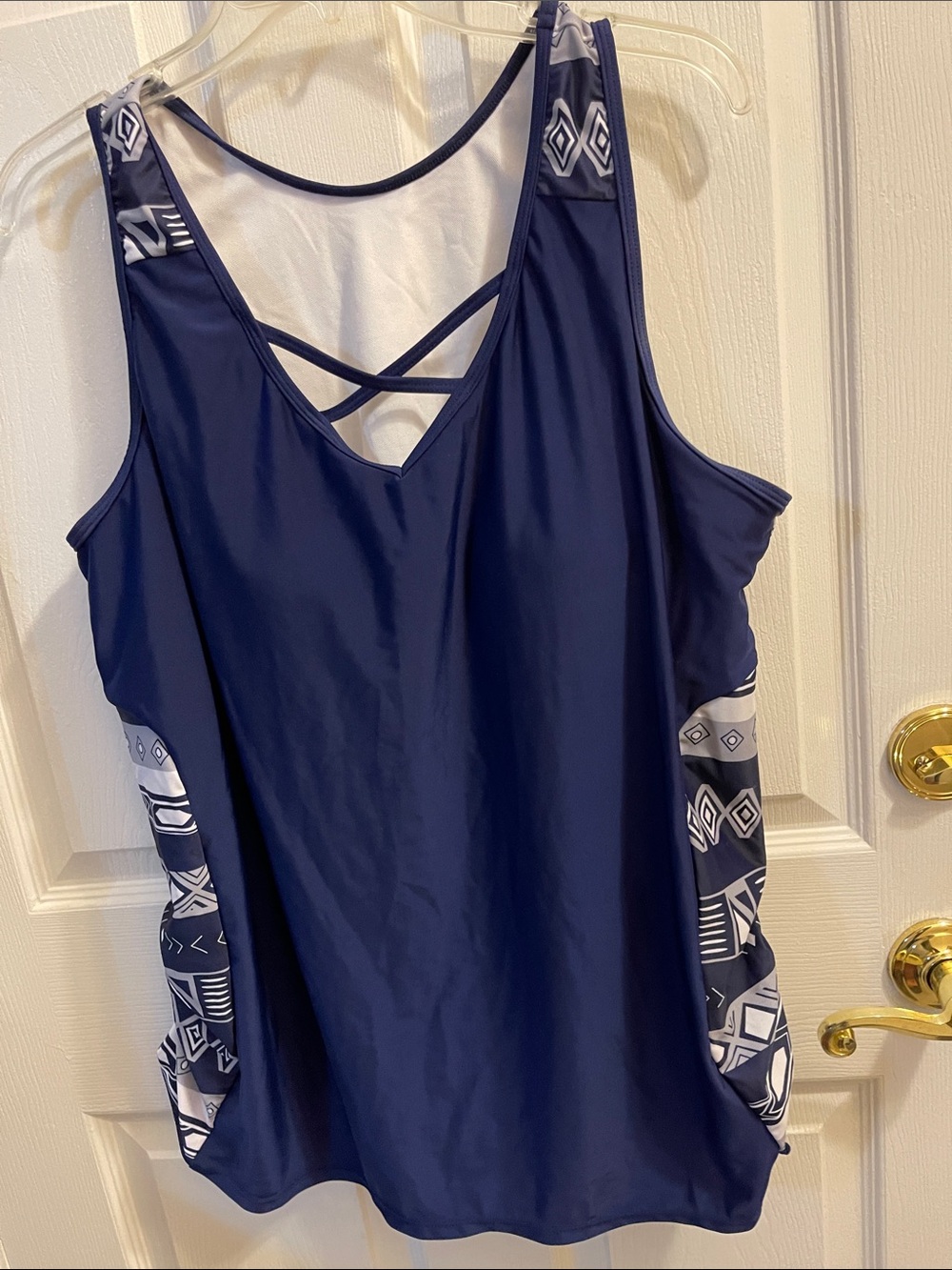 Navy Strappy V-Neck Women's Tank Top